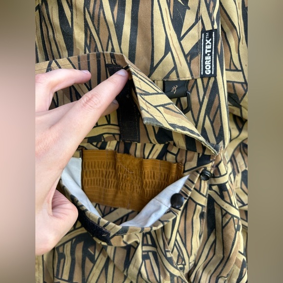 Vintage Browning Cattail Camo Hunting Jacket Mens Size M Gore-Tex Nylon Outdoor - Picture 9 of 11